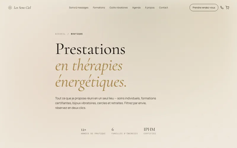 Boutique Les Sens Ciel - soins énergétiques Lahochi, formations et outils vibratoires